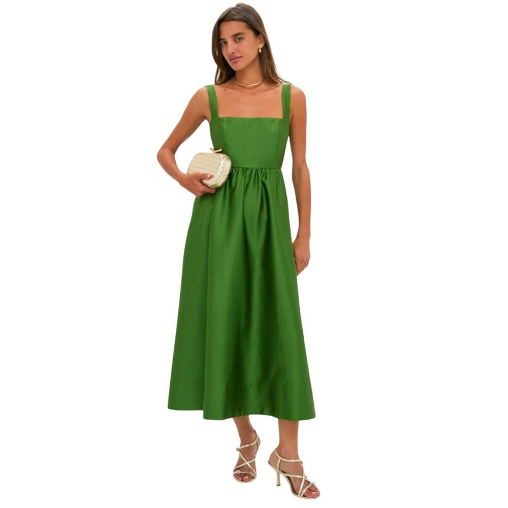 Tuckernuck Kelly Green Square-Neck Midi Dress